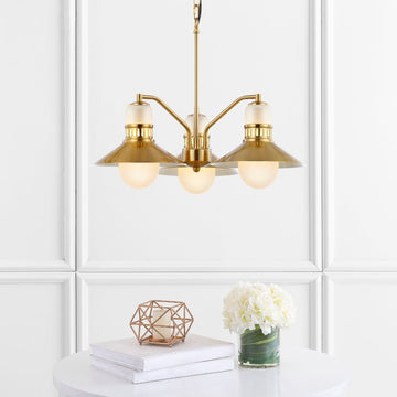 Colin Adjustable Iron/Glass Retro Hurricane LED Pendant